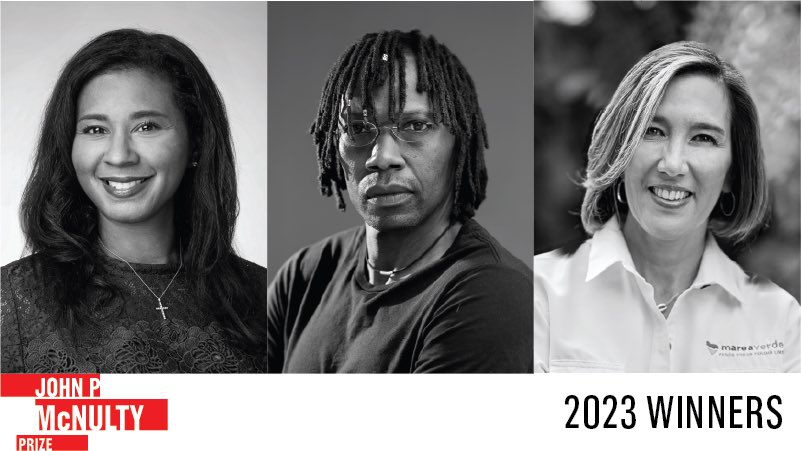 BREAKING: The 2023 #McNultyPrize Winners are @BeBraven & @EubanksDavis, @friendshipbench & @DixonChibanda, and @MareaVerde_PA & @mireiheras. Learn more about these breakthrough leaders mcnultyfound.org/ideas/mcnulty-… aspeninstitute.org/news/mcnulty-p… @McNultyFound @AspenAGLN @aspeninnovators