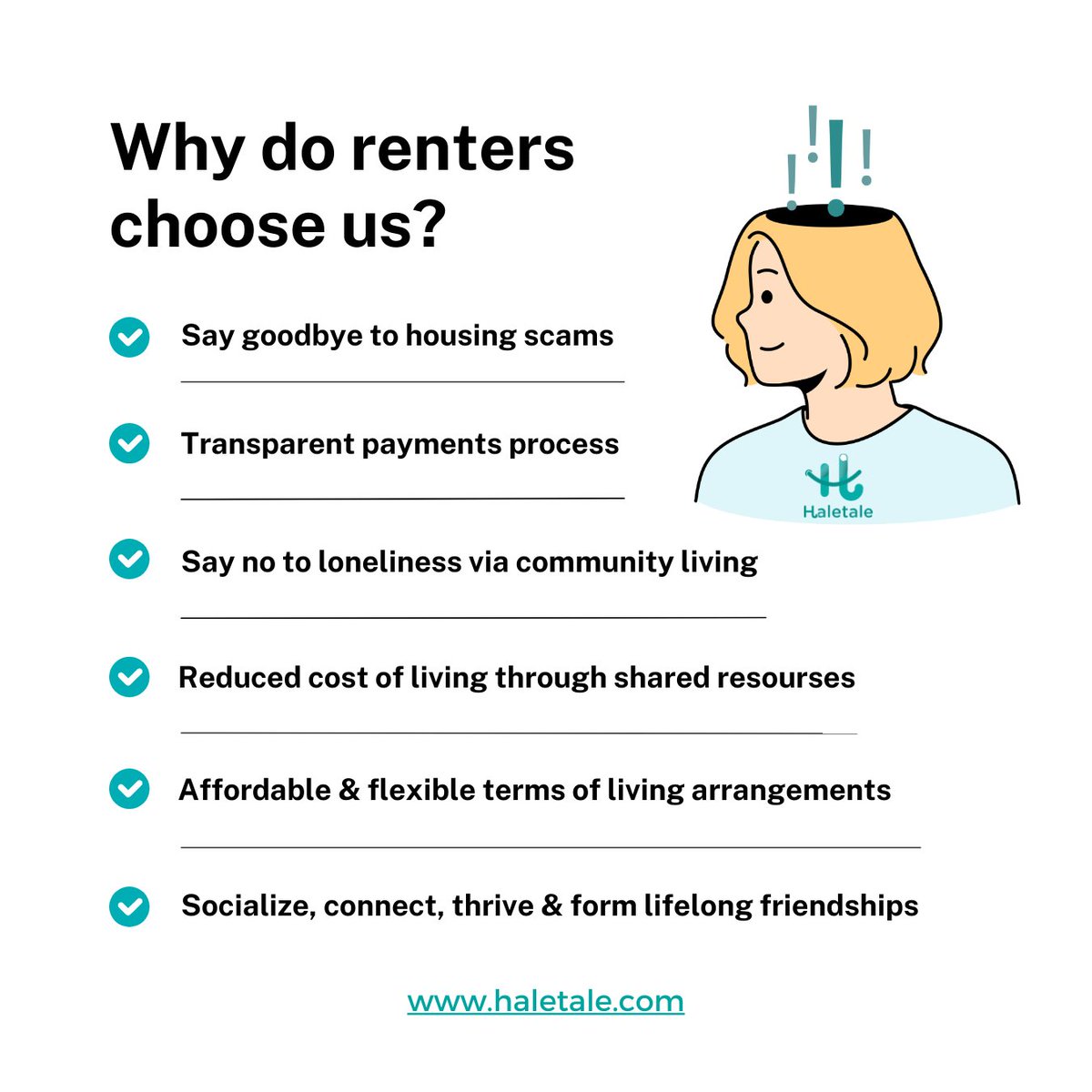 Haletale_Inc's tweet photo. ☝️ Here's a clear-cut list of why #renters prefer 😍 our #rentals in #canada 🍁
.
🏠 Have you tried Haletale yet? 👀
.
#haletale #RentalRooms #renting #newcomers #StudentAccommodation #internationalstudent #TenantTips https://t.co/RBUOyfKx26