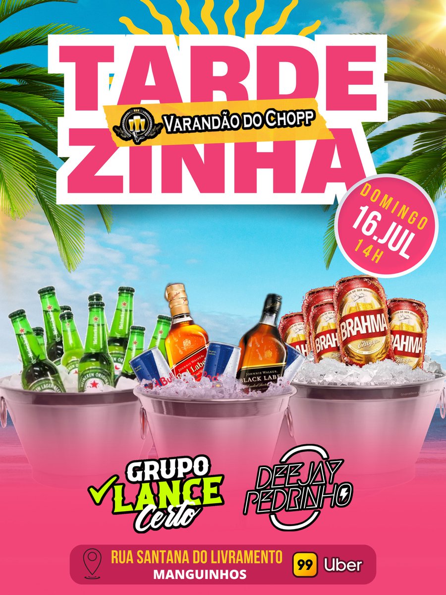 LanceCerto_'s tweet photo. Domingo tem a nossa tardezinha no @varandaodochopp e nos intervalos @dejotapedrinho tocando todos os ritmos! 🎶🔥🚀🍻 https://t.co/vRCS2UVSf4