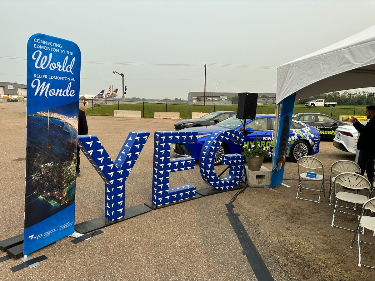 Edmonton International Airport (@flyyeg) on Twitter photo Today, we’re showcasing the first five of 100 zero-emission hydrogen fuel cell vehicles we have acquired through a partnership with <a href="/ToyotaCanada/">Toyota Canada</a>. This will be the very first fleet of hydrogen fuel cell electric vehicles in Alberta and is one piece of our environmental Today, we’re showcasing the first five of 100 zero-emission hydrogen fuel cell vehicles we have acquired through a partnership with <a href="/ToyotaCanada/">Toyota Canada</a>. This will be the very first fleet of hydrogen fuel cell electric vehicles in Alberta and is one piece of our environmental