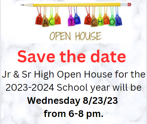 HCPrincipals's tweet photo. HC Junior/Senior High Open House. Please note the date change. #HCBeTheOne #HCProud #HCAnnouncements https://t.co/0QJ1w5XRCu