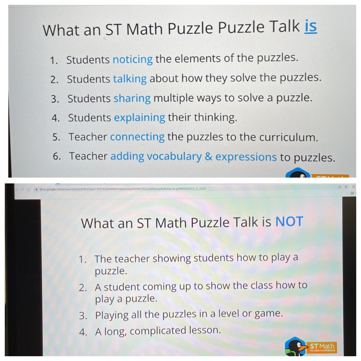 marisaochoa30's tweet photo. I see many STMath Puzzle talks in my future. @STMathTX @STMath Tgis program provides all the tools to allow teachers to make our students learning journey more successful. #AccelerateLearningTX #STMathTX #stmath https://t.co/9FKpNyUJno