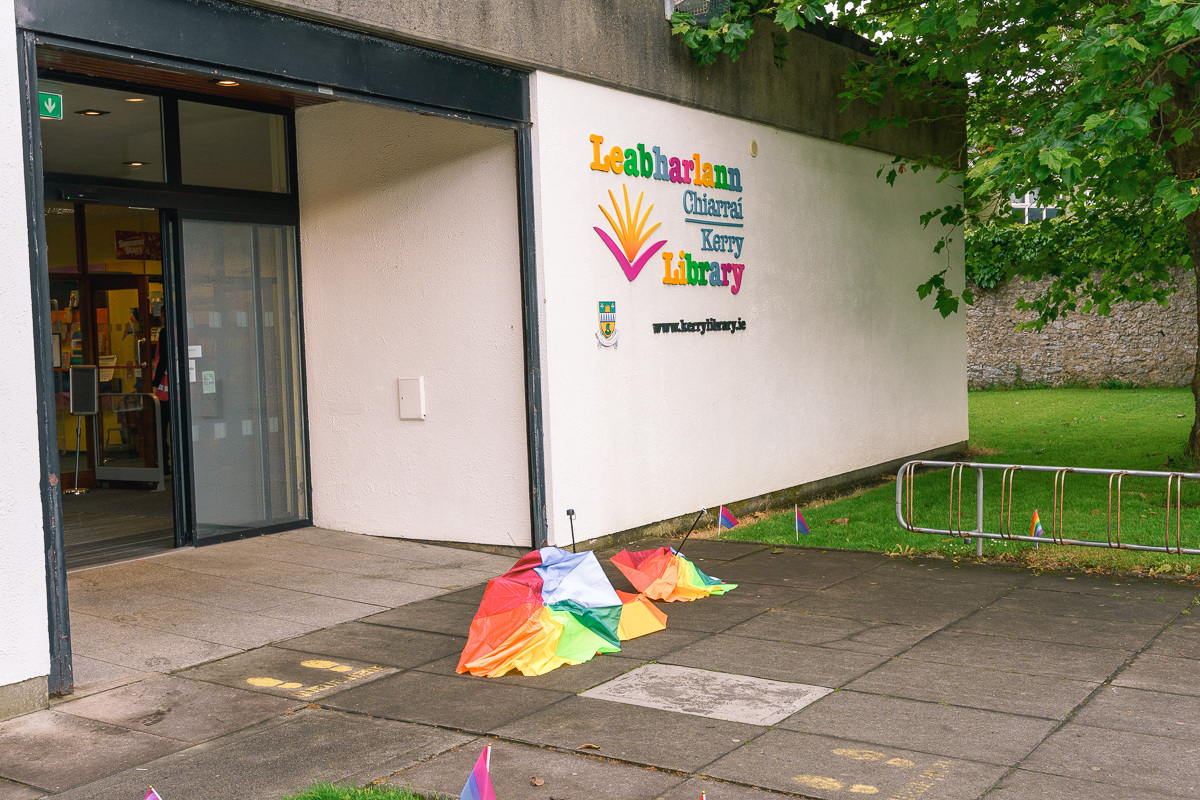 Aftermath of the protesters at Tralee Library today.
<a href="/TheKingdomPride/">Kingdom Pride in Kerry</a> were very controlled as anti-LGBTQ+ protestors stormed the room, Umbrellas were used to block the protestors, they were damaged. Stories and songs with a puppet was not stopped.

#tralee <a href="/KerryLibrary/">Kerry Library - www.kerrylibrary.ie</a>