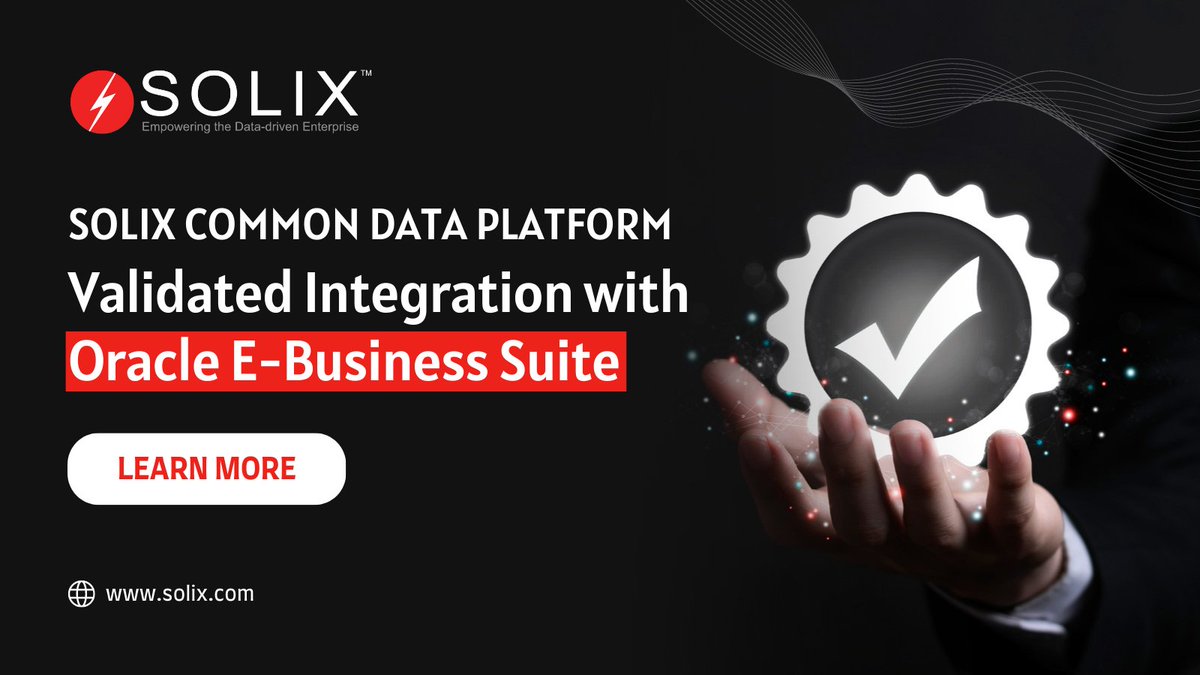 solixbigdata's tweet photo. Simplify data governance with Solix CDP! Our comprehensive solution tackles data management challenges in enterprise applications like Oracle E-Business Suite. Take control and protect your valuable data assets with ease. 👉 https://t.co/z6iZPUYfAl

#DataGovernance #SolixCDP https://t.co/NZ8TgV7baj