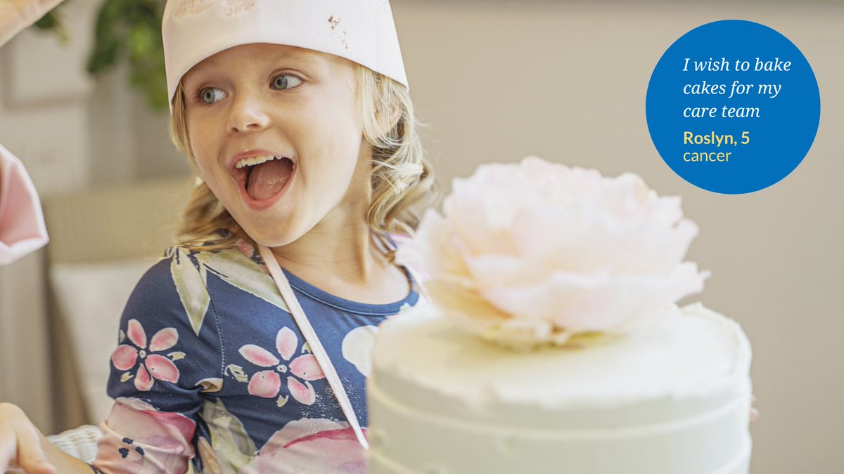 Roslyn's cake bake wish is one of the sweetest wishes we've granted yet! Stay tuned to watch her wish day unfold and hear how she used her wish to give back to her care team with the help of @TheCakeBakeShop 🍰. #MakeAWish #WishKid #TheCakeBakeShop