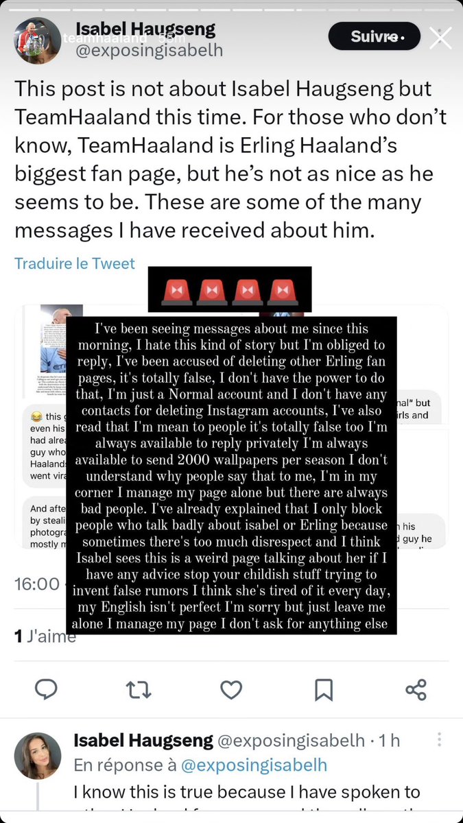 exposingisabelh's tweet photo. TeamHaaland, the fact that you had to ask confirms you’ve been mean to more than one person 😂 You can explain, play the victim and lie all you want but at the end of the day you don’t have the balls to talk like a real man 🤷����‍♀️ https://t.co/fiiAjJdW6o