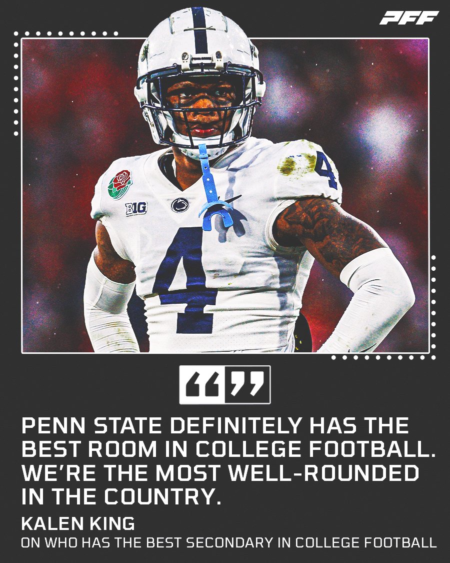 PFF_College's tweet photo. Does Penn State have the best secondary in College Football? https://t.co/4PTPifQdcF