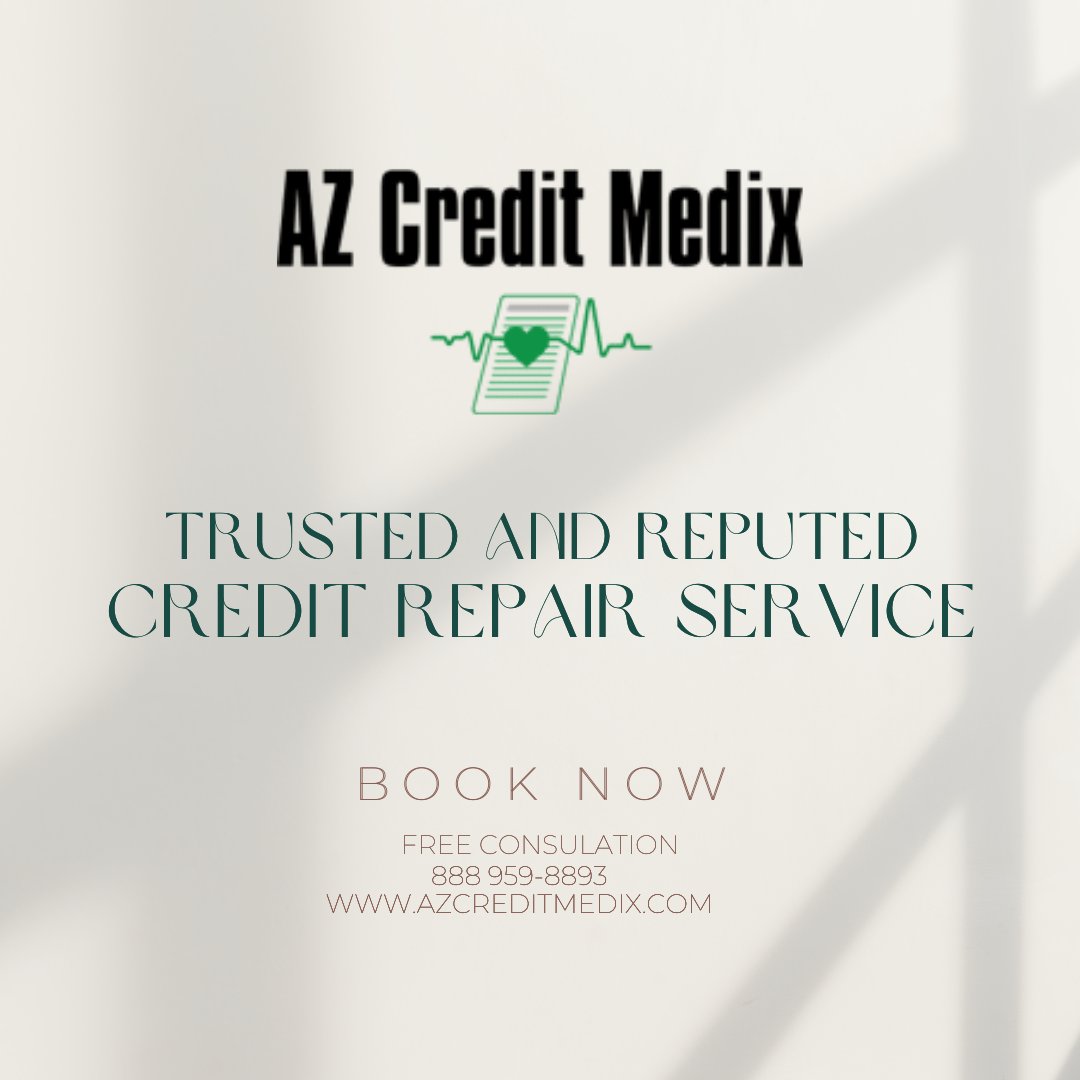 Your trusted and reputed credit repair service!

☎ Call Us For Free Consultation (888) 959-8893
🌐 or visit our website azcreditmedix.com

#creditrepair #creditrepairservices #creditscore #credit #badcredit #financial #loan #fund #future #business #success #mortgage