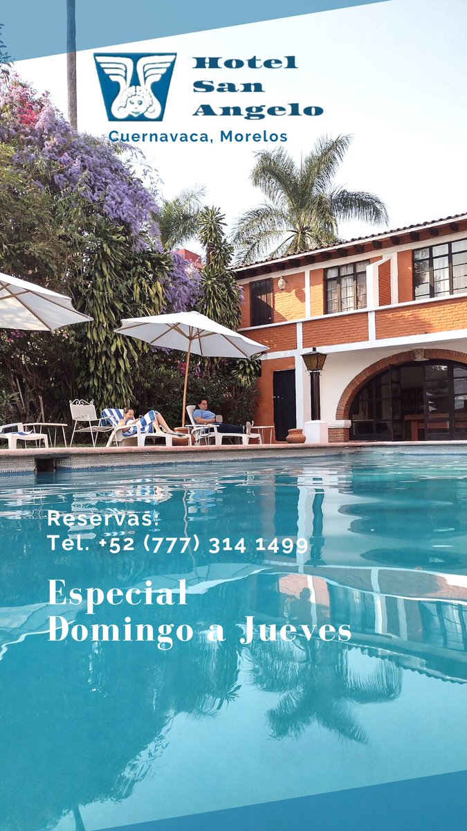 $1,200 mx room for two persons, per night.
With our options of hotel deals and seasonal specials, one of the best values in Cuernavaca gets even better.
BOOK NOW!
📷hotelsanangelo.mx
📷WhatsApp (777) 449 02 40
📷reservaciones@hotelsanangelo.com
#summerdeal #SummerSpecial