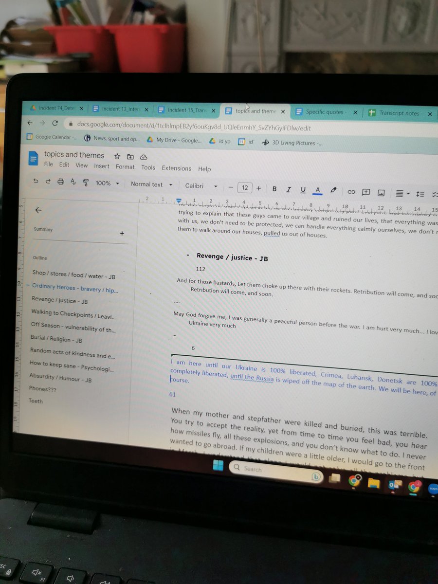 I've been immersed in the voices of survivors from Russian aggression in Ukraine this week, trying not to drown in emotion &amp; all their stories, and slowly navigating towards creating a piece of theatre that gives the witnesses &amp; their stories justice. Incredibly powerful stuff.