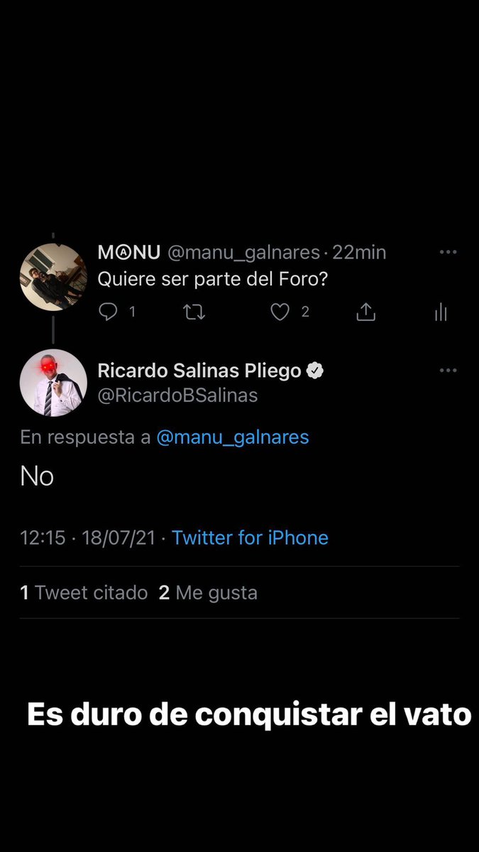 Jamás olvida cuando Ricardo Salinas me mando Alv con ser parte del foro 🥺