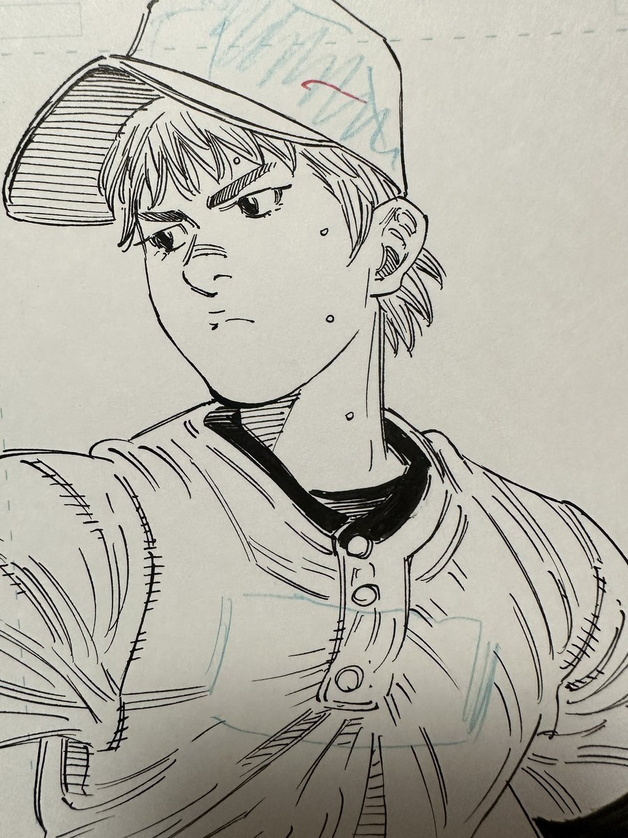 BUNGO358話ペン入れ1日目終了。 主人公が投げるのめっちゃ久しぶりですね。1年ぶりくらいかな…笑 頑張れ主人公!  ビール!🍺