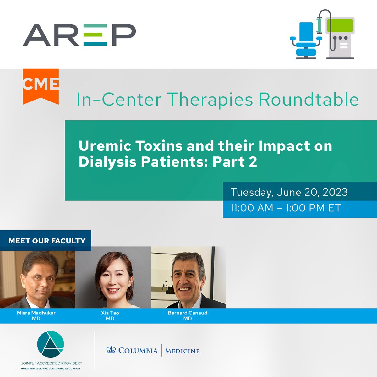 RenalProgram's tweet image. Don’t miss your chance to watch our recent roundtable webinar where our expert panelists discussed recent advances in #dialyzer membranes and discusses which #uremic toxins should be removed from a membrane perspective. Watch on-demand here: bit.ly/AREP_Jun20_Rep… #Dialysis
