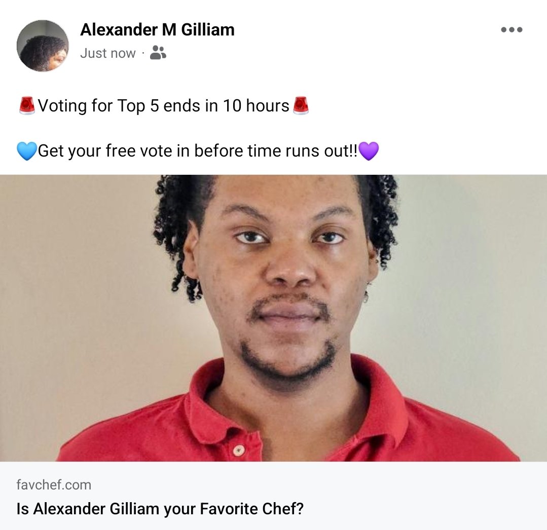 Verify your vote (via fcbk or debit card, which is not charged, only authorized to verify its legitimacy)

#Denver #denverfoodie #DenverChef #cheflife #chefmode #favoritechefcompetition #favoritechef2023 #favoritechef #AlexanderGilliam #carlahall