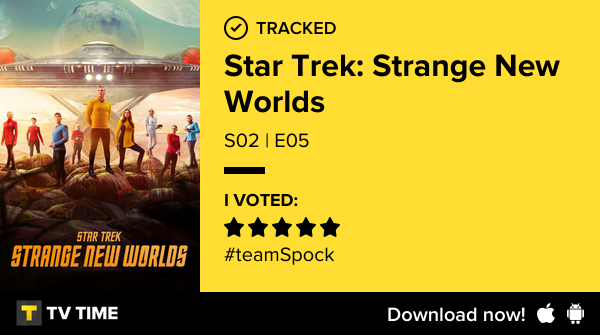 jkrabs's tweet photo. I've just watched episode S02 | E05 of Star Trek: Strange New Worlds! https://t.co/0og1N82epg #tvtime https://t.co/9EB7G4giDl