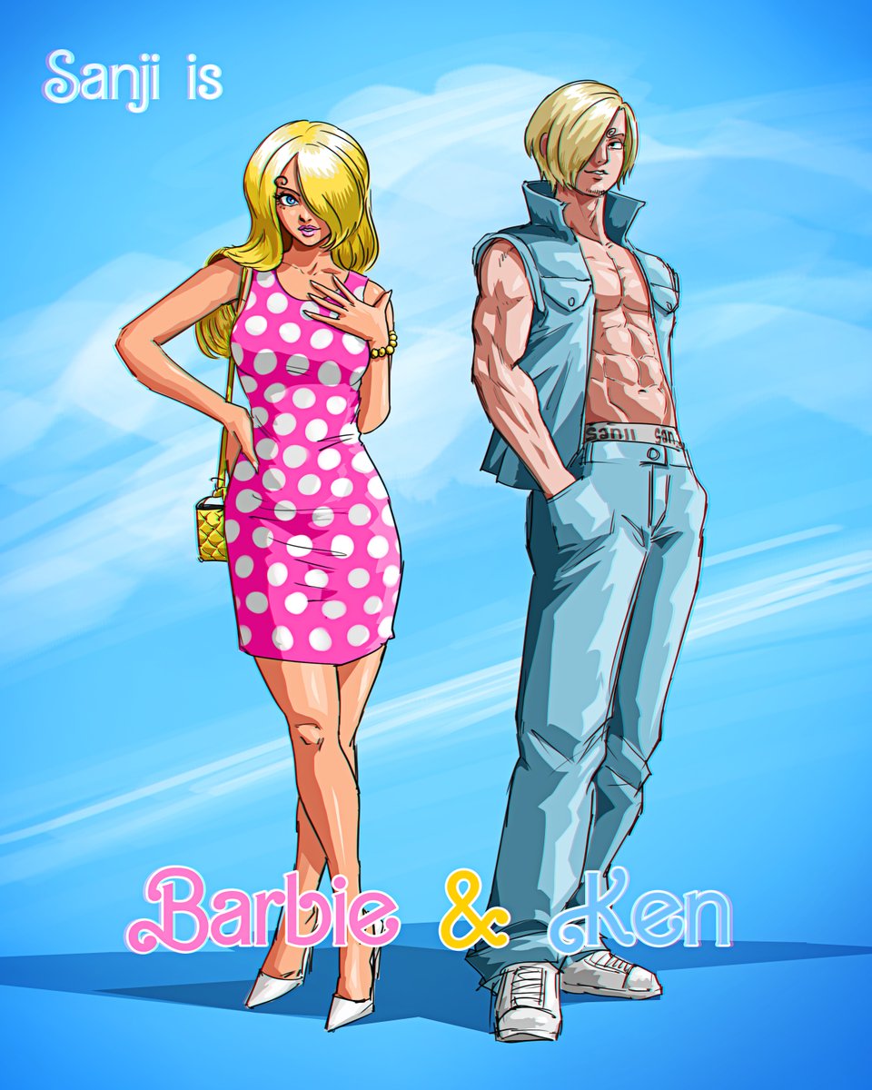 AliasArtworks's tweet photo. Sanji but he's Barbie and also Ken https://t.co/KcOegvtoc4
