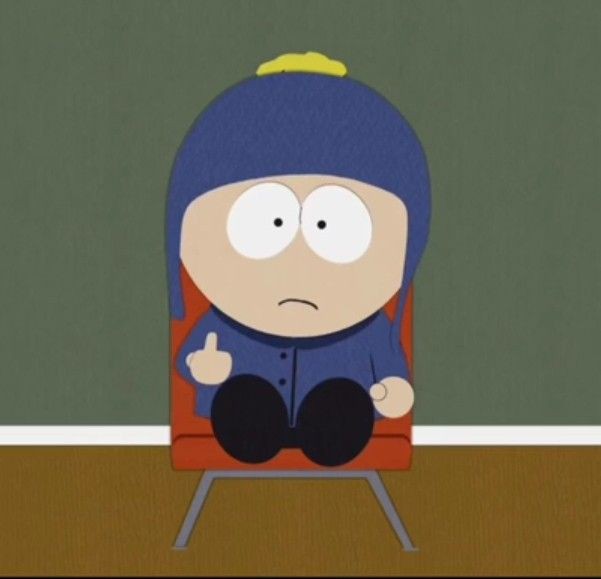 ROG00101's tweet photo. — on
Obra: South Park
Nome: Craig Tucker
Idade: 20 anos 
Ocupação: Motoqueiro 
@: @iLuvRitalin https://t.co/lK82KTqjdQ