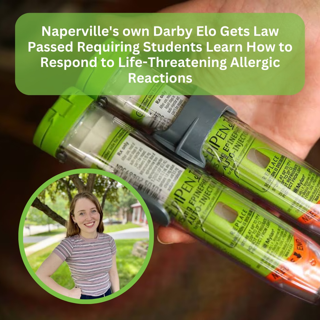 📣 Starting in 2024-25, Illinois high school students will learn to recognize and respond to life-threatening allergic reactions, all thanks to Naperville student Darby Elo's initiative! 🎉 

Read the full article here: bit.ly/3rj8YPa #NapervilleProud