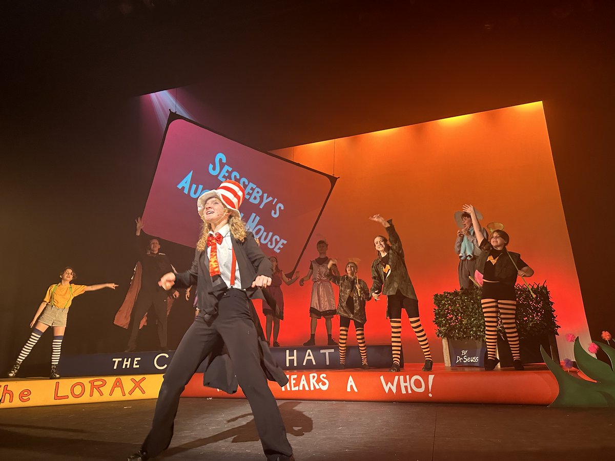 RegandVic's tweet photo. Break a leg to all those involved in the Regent Theatre Academy production of Seussical Jr at the Regent Theatre tonight and tomorrow. They've worked so hard so to put on this fantastic production and we think you'll all agree that it looks like a WHO-t! 👏🎭 

@MTIEurope https://t.co/HwyQH8yTDP