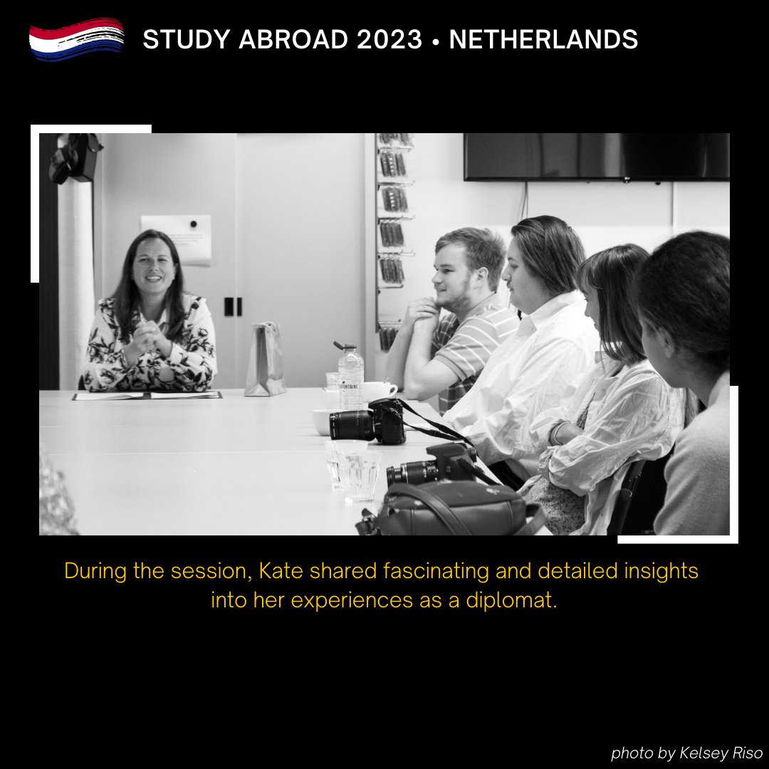 Appstatecomdept's tweet photo. It was a great honor for @appstate COM students to meet with U.S. Consul General Kate Nanavatty in Amsterdam. For more info about studying abroad: https://t.co/JJFe7sh41a.
#AppState #AppstateFAA #AppStateCOMDept #StudyAbroad #MyAppStateSummer
@AppStateFAA https://t.co/jzrvJpFZyy