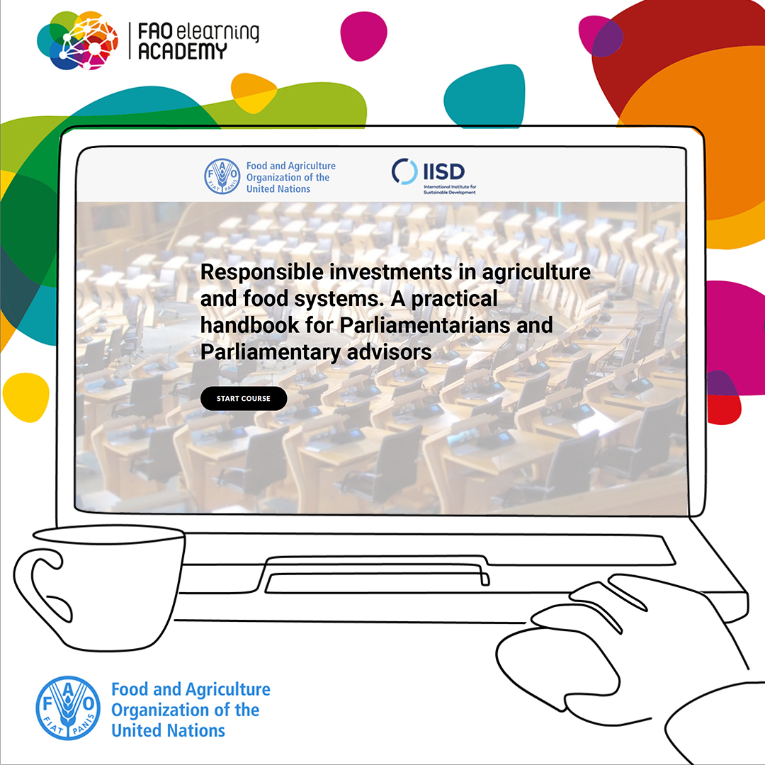 👨🏿‍💻 Elearning course for #parliamentarians

#Responsibleinvestment in #agriculture and food systems: A practical handbook for Parliamentarians and Parliamentary advisors

🎓Enjoy 1 h 45 m of free learning

Access here 👉buff.ly/3IJxq1V