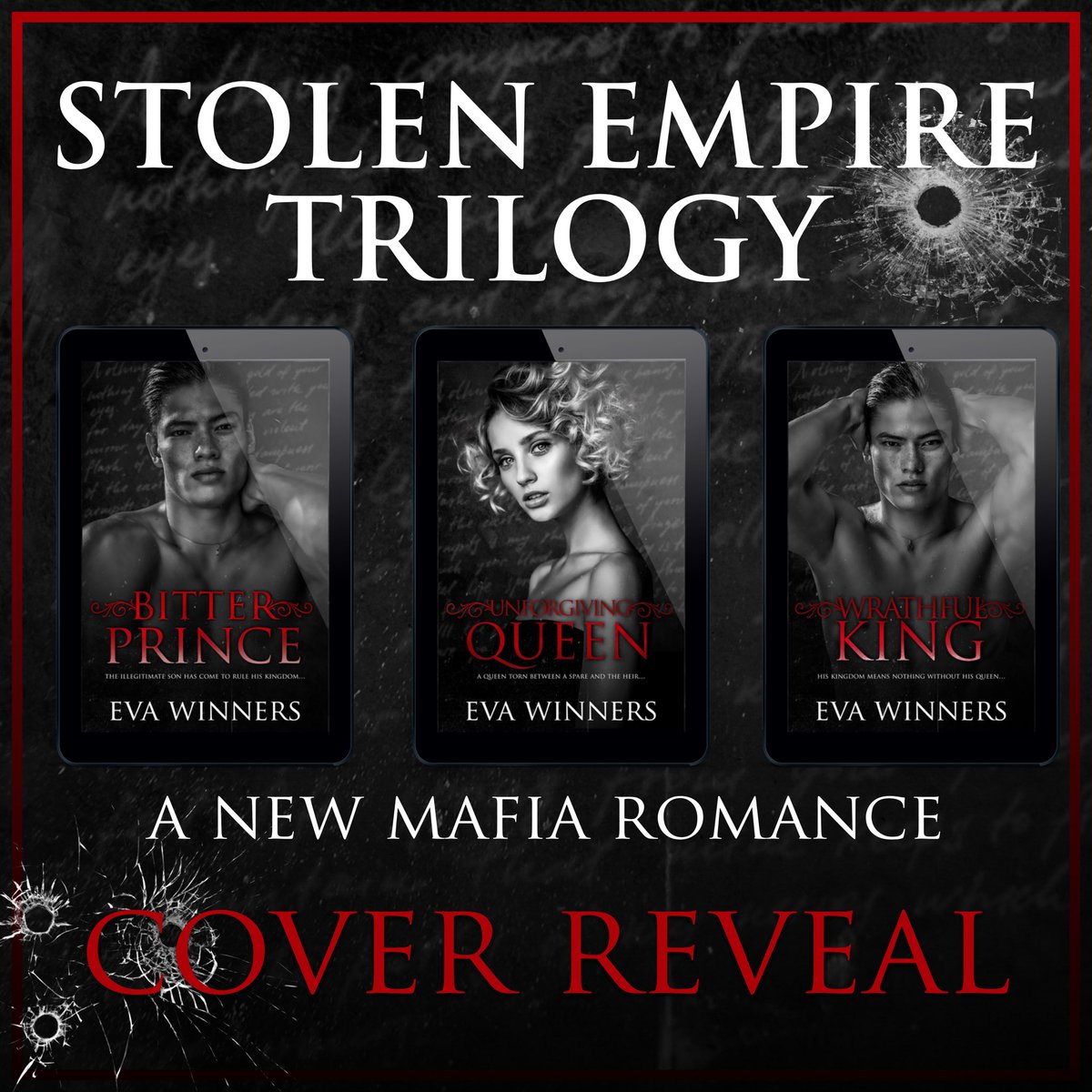 👑𝐒𝐓𝐎𝐋𝐄𝐍 𝐄𝐌𝐏𝐈𝐑𝐄 𝐓𝐑𝐈𝐋𝐎𝐆𝐘 - 𝐂𝐎𝐕𝐄𝐑 𝐑𝐄𝐕𝐄𝐀𝐋!👑
#StolenEmpireTrilogy @EvaWinners 
#StolenEmpireTrilogyCoverBlastEW #NewAdult
#DarkMafiaRomance #Suspense
#BitterPrince #BookOne Releasing 8.17
#Preorder bit.ly/3MoJdE9
Hosted @TheNextStepPR