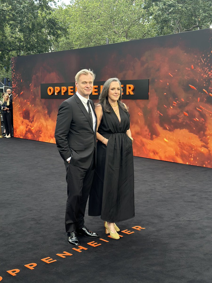 OppenheimerFilm's tweet photo. Earlier today the #Oppenheimer cast and filmmakers arrived in London at the UK Premiere! Cillian Murphy, Emily Blunt, Matt Damon, Robert Downey Jr., Florence Pugh &amp; Kenneth Branagh star in #Oppenheimer. In theaters 7 21 23. https://t.co/3BWmi9yRq7