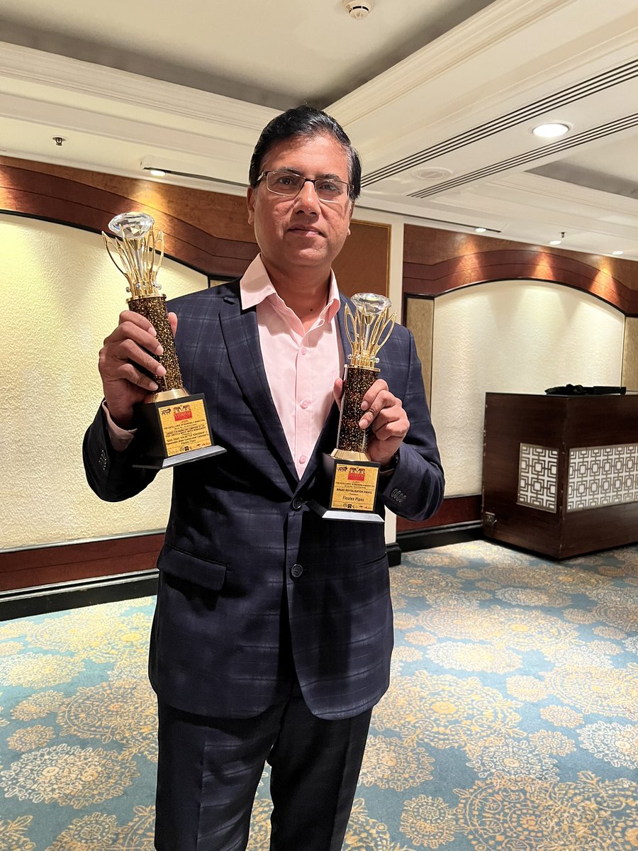 JessyAshok's tweet photo. Collected 2 awards. On behalf of @FinolexPipe   1st) Brand Revitalisation Award. 2nd) Marketing Campaign of the year (Water &amp; Waste Management). Happy to lead #Marketing &amp; #communications. #retail #cx #CMO #nationalawards #TV #teamwork #marketingexcellence https://t.co/DXh4poWFpI