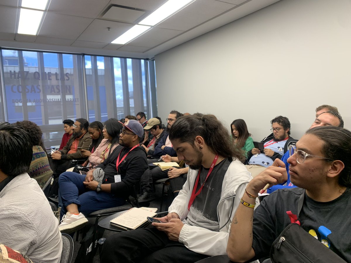 BAM_Bogota's tweet photo. #BAMNow | Se desarrolla encuentro temático con expertos de distintas áreas de la industria audiovisual.
En este momento Doc Society explica cómo promueve y apoya proyectos que generan impacto en la sociedad.
#BAM2023 #HazQueLasCosasPasen #14BAM https://t.co/ktDqqCuYbq