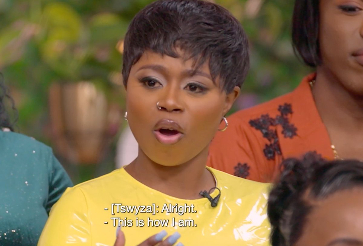 Mzansimagic's tweet photo. Lungile ke came and stayed true to who she is. ❤️ 

At this point, she didn't have too much to address. #SjolaSonke #SJSReunion https://t.co/x9QLNI2zIY https://t.co/9S8iPiBsto