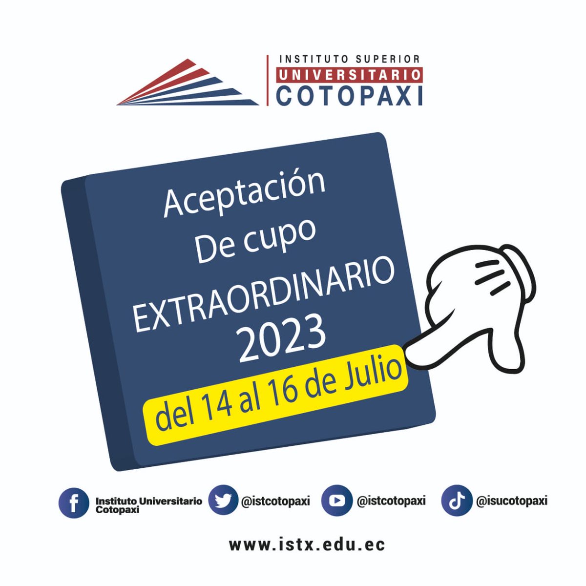 istcotopaxi's tweet image. #Aceptación de #Cupos postulación extraordinaria 2023