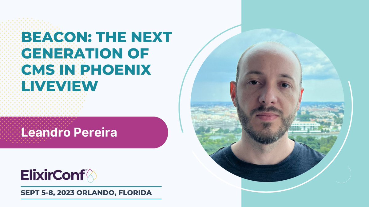 ElixirConf's tweet photo. Curious about the next generation of CMS in Phoenix LiveView? 

Join @leandrocesquini at @ElixirConf to learn about Beacon. 

Discover how it's delivering high-performance rendering and more at https://t.co/bRN8kQ8Z9M 

#MyElixirStatus https://t.co/0ruF6jPVoQ