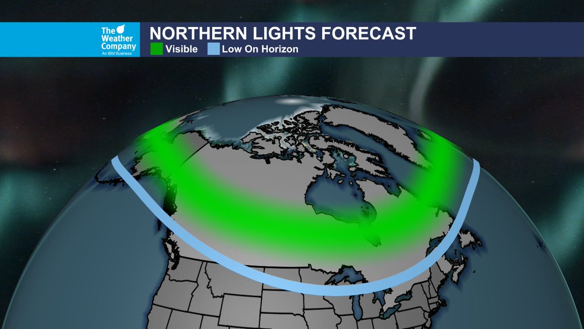 As is the case most of the time, looks like northern lights will only be visible at high latitudes tonight.