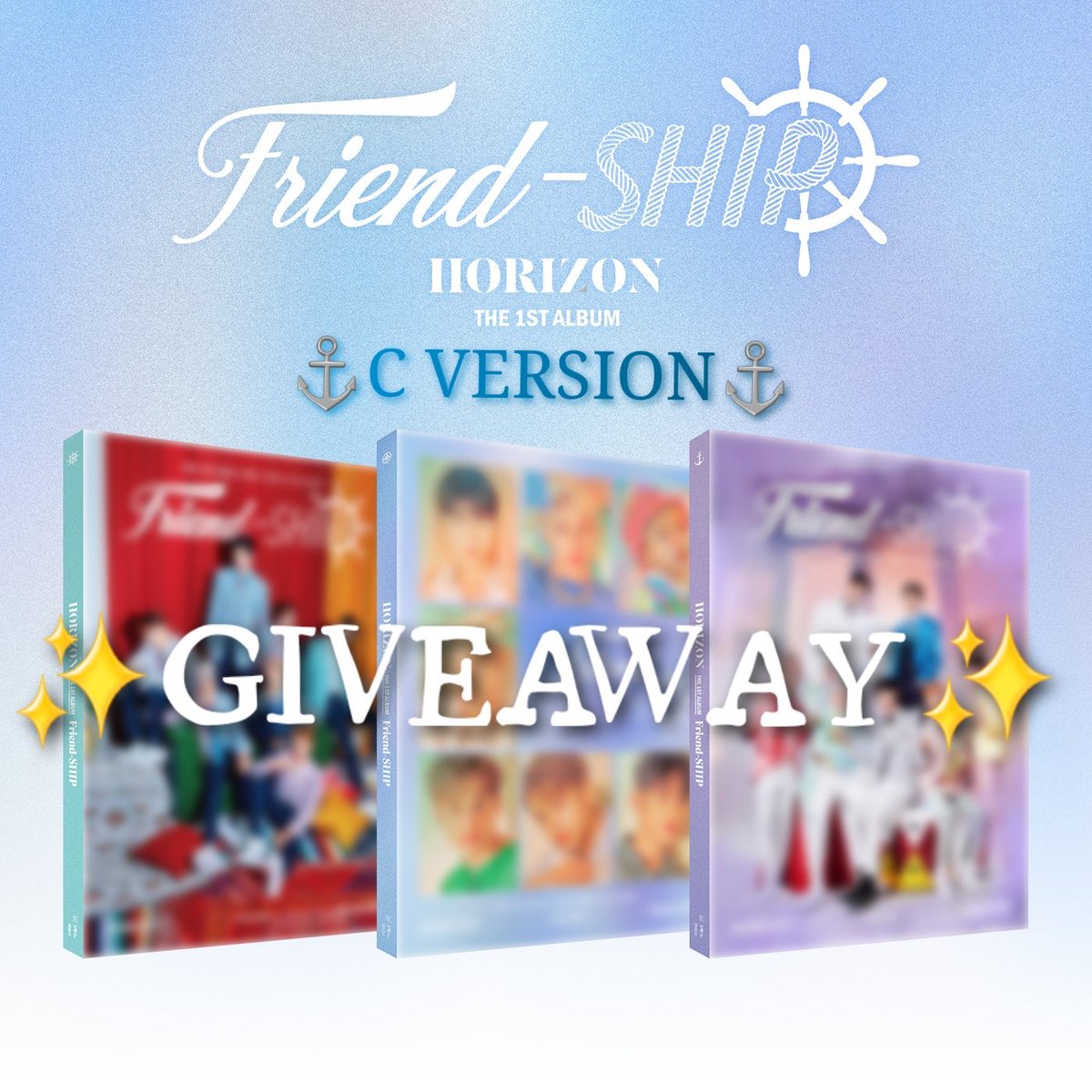 Hygieia95's tweet photo. Annyeong~🫰🏻
To celebrate our newly opened account for #Hori7on albums &amp; merch orders, we will be giving away 1 Friend-SHIP Album (C ver.)

⚓️Like, RT, follow me &amp; @Hori7on_tals
⚓️Lucky ✨️Anchor✨️ will be chosen by random picker
⚓️Ends on July 24, 11:59 PM https://t.co/JXWIxUU2FU