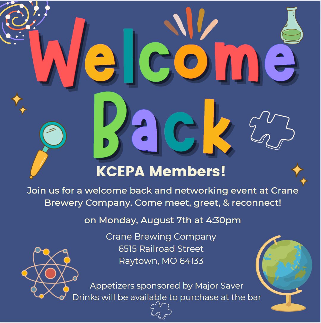 We hope everyone is resting &amp; recharging their batteries this summer. While everyone is relaxing your KCSEPA Board is looking forward to our Back to School Event!  Join us <a href="/CraneBrewing/">Crane Brewing</a> Monday, August 7th at 4:30pm. We look forward to seeing everyone! #AdminPower #ElemEdRocks