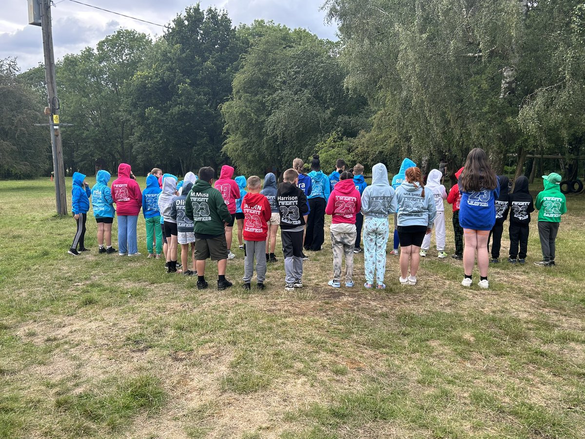 Our year 6 leavers are all fed and wearing their new hoodies #endofprimary #memories