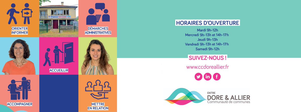 EntreDoreAllier's tweet photo. France Services à #lezoux après 12 mois d’activité en quelques chiffres :
🔸 Près de 3 000 accompagnements
🔸 12 partenaires accueillis
🔸 40 demi-journées par mois, en moyenne, de permanences des #partenaires
🔸 85% des usagers habitent la CCEDA
#franceservices #territoire #eda https://t.co/flz2V9VlOg
