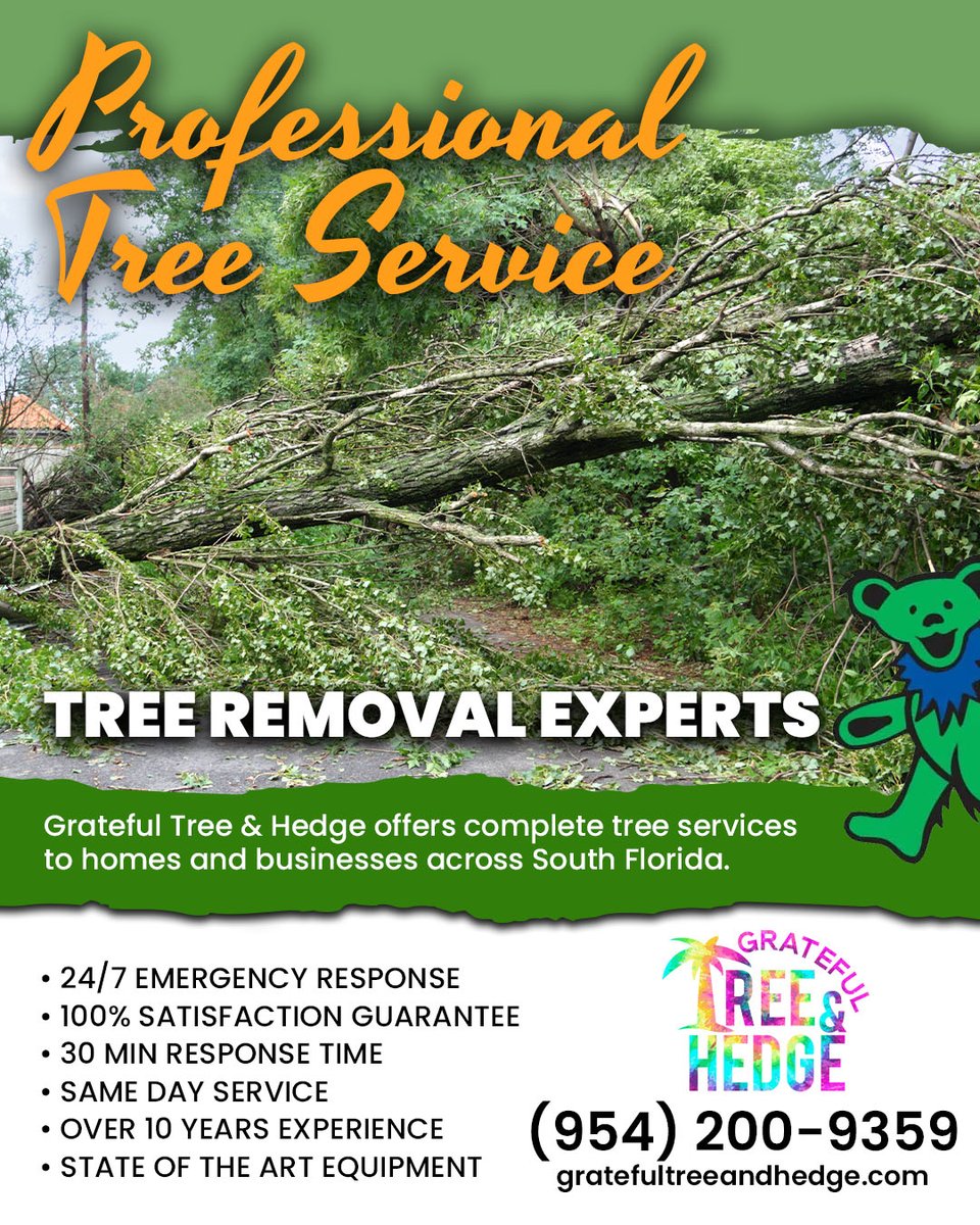 From start to finish, Grateful Tree & Hedge is dedicated to bringing the best value by focusing on providing quality and trust. Call today to schedule a free estimate! 

#treetrimming #treeremoval #treeservices #clusiahedges #Florida #SouthFlorida #Parkland #CoralSprings