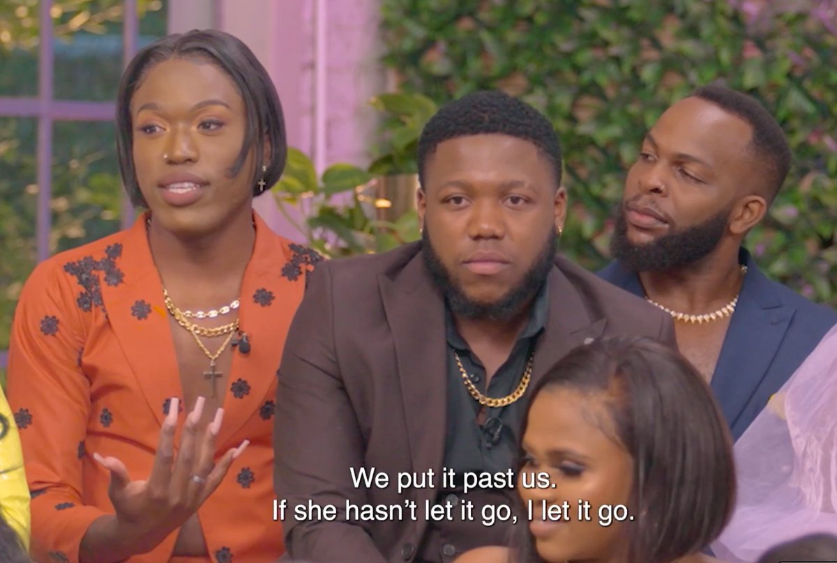 Mzansimagic's tweet photo. Karma touched on the big fight with Hope and as things stand, they have both moved on. #SjolaSonke #SJSReunion https://t.co/x9QLNI2zIY https://t.co/GRZ2rSaGM1