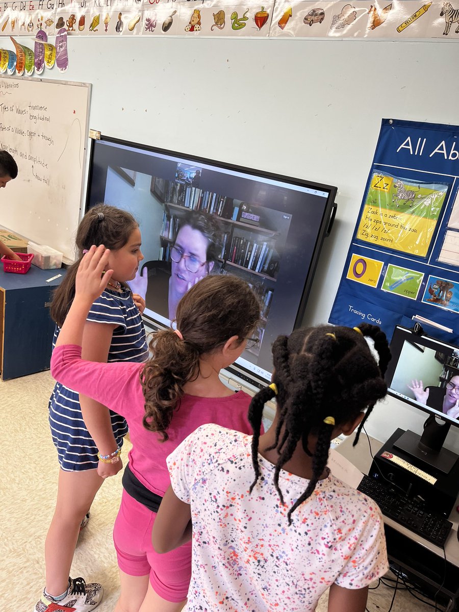 mpdpjgj's tweet photo. We took a deep dive into all things WaVeS at summer enrichment this week! Huge thanks to our special guest @lostinthree for reading her book, Waves to us! We ended our meet creating the best mini human wave! Your enthusiasm and ENERGY made for a great day of learning!  @IslipUFSD https://t.co/dcW4fNa2lB