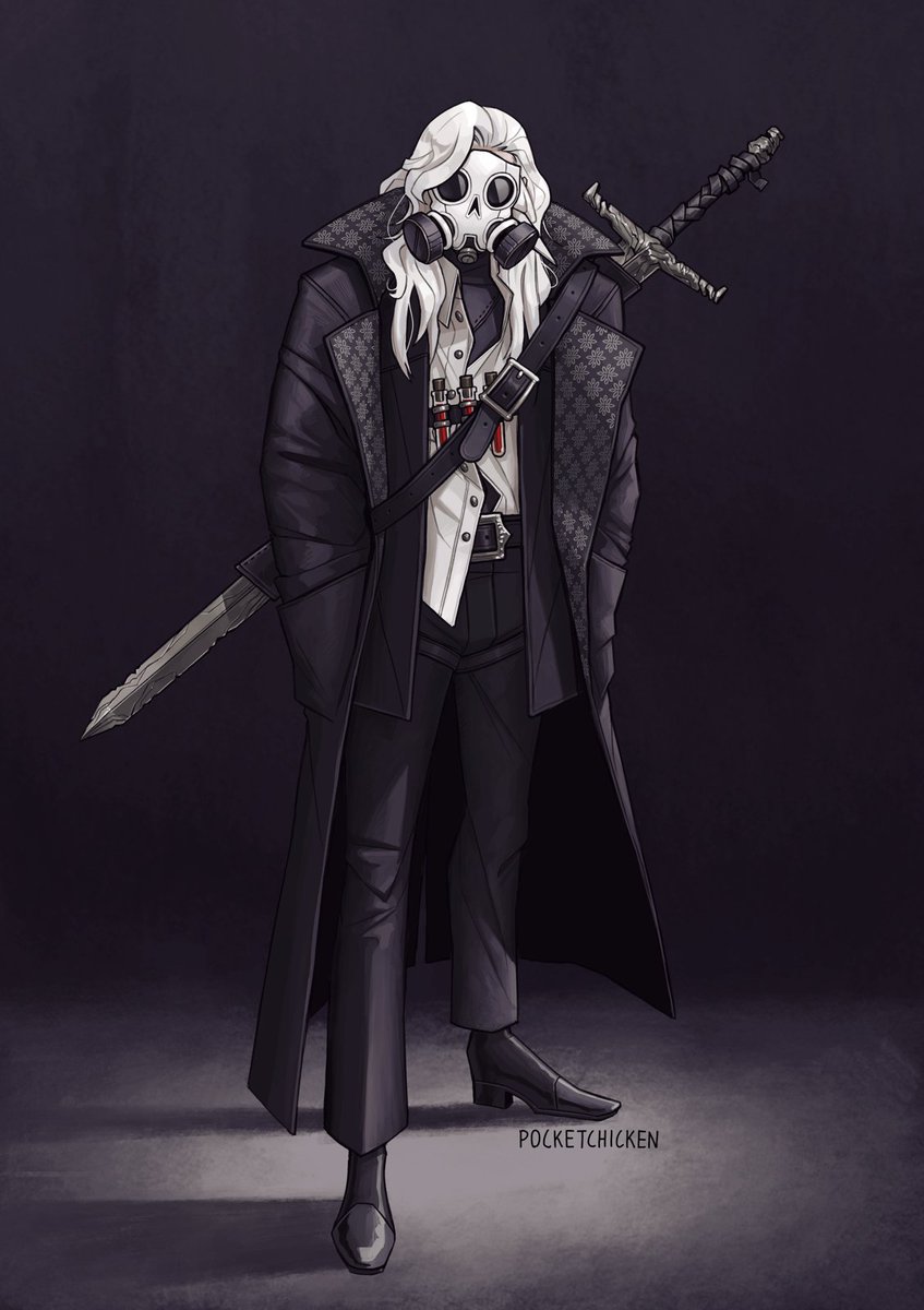 PocketSpecter's tweet photo. Big sword, big jacket, and an essential mask https://t.co/e1Y3Ffo8lX