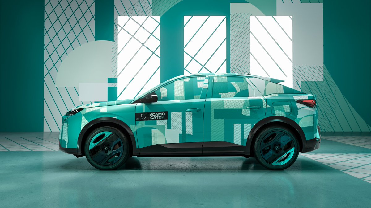 LindaJackson's tweet photo. 3 stunning camouflages, chosen by your votes, are now on new all-electric #PeugeotE3008 out on the roads around Europe. Win a chance to exclusively drive a #3008 yourself: if you see one, take a photo, publish on Facebook or Instagram with #CamoCatch, tag @Peugeot and good luck! https://t.co/F8RjaTh2jP