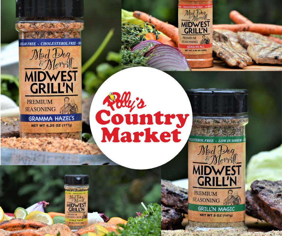 DogMerrill's tweet photo. Polly's Country Market carries Mad Dog &amp; Merrill® Midwest Grill'n Seasonings! 
Can’t find Mad Dog &amp; Merrill Midwest Grill’n® products in a store near you? Contact your local grocer and ask them to start carrying your favorite sauces and seasonings! #whatsonthegrill https://t.co/HbSBExNA5h