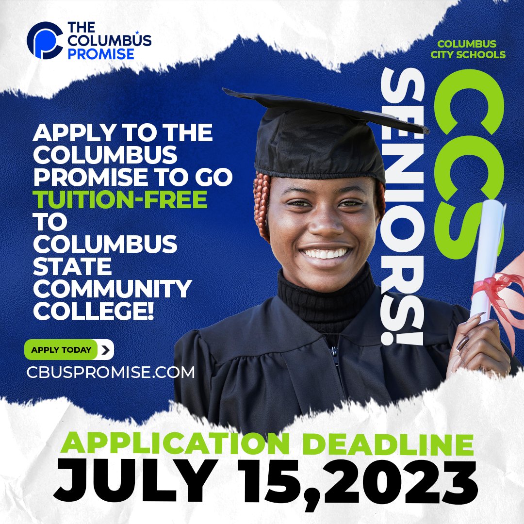 Still thinking about what to do after graduation? We’re here to help, and THAT'S A PROMISE!

Attend Columbus State Community College w/ #TheColumbusPromise

To apply and learn more, follow the link → cbuspromise.com.

#COLUMBUSPROMISE #TUITIONFREECOLLEGE #CBUSPROMISE
