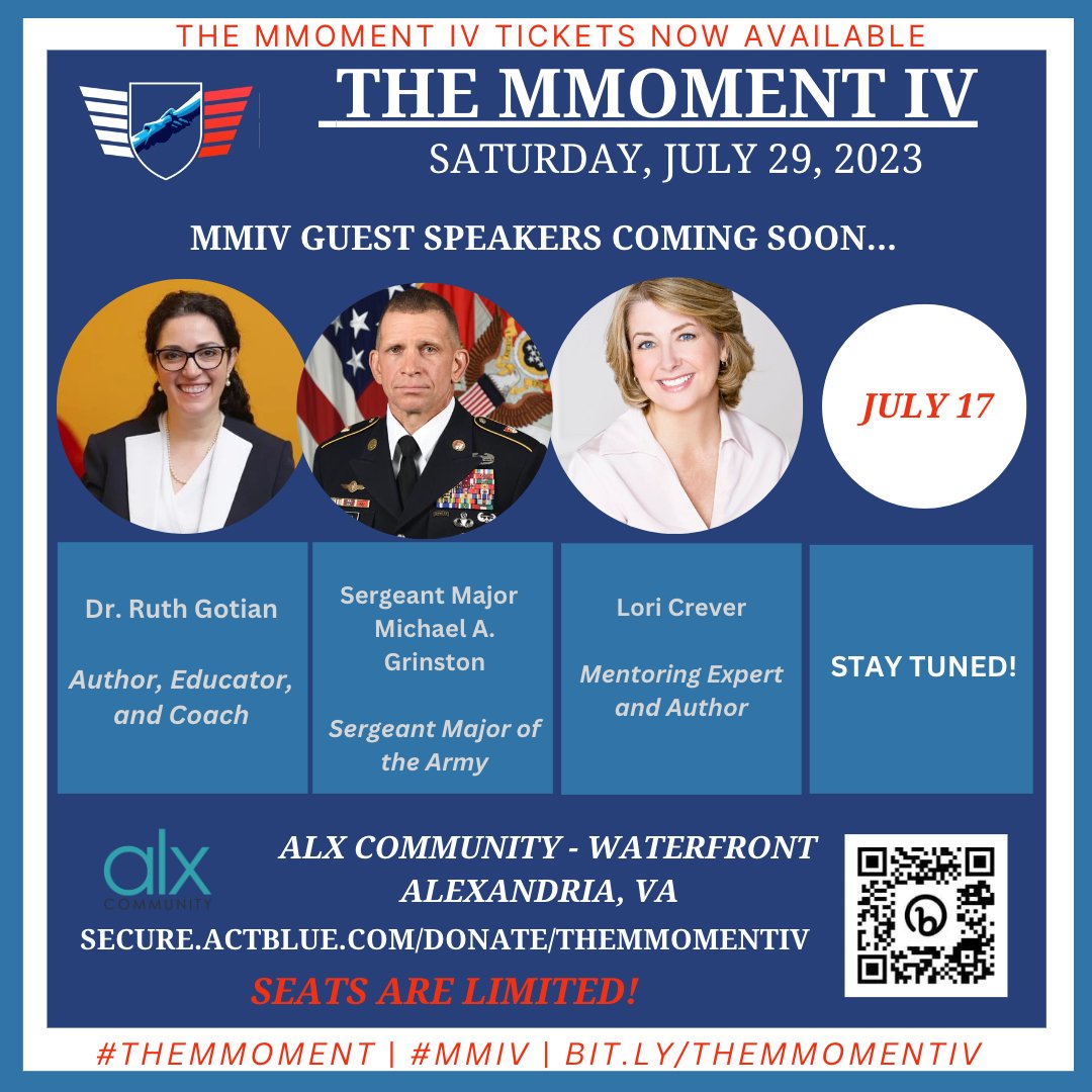 milmentors's tweet image. Only 16 days left until #MMIV ! Secure your seat(s) TODAY!
Visit secure.actblue.com/donate/theMmom… or bit.ly/TheMMomentIV 

Our Final Speaker will be announced July 17th!!! 
We Can't wait to finally present our entire line-up !

This is a #MMoment you will not want to miss! 

🔄 🎓 ⬆️