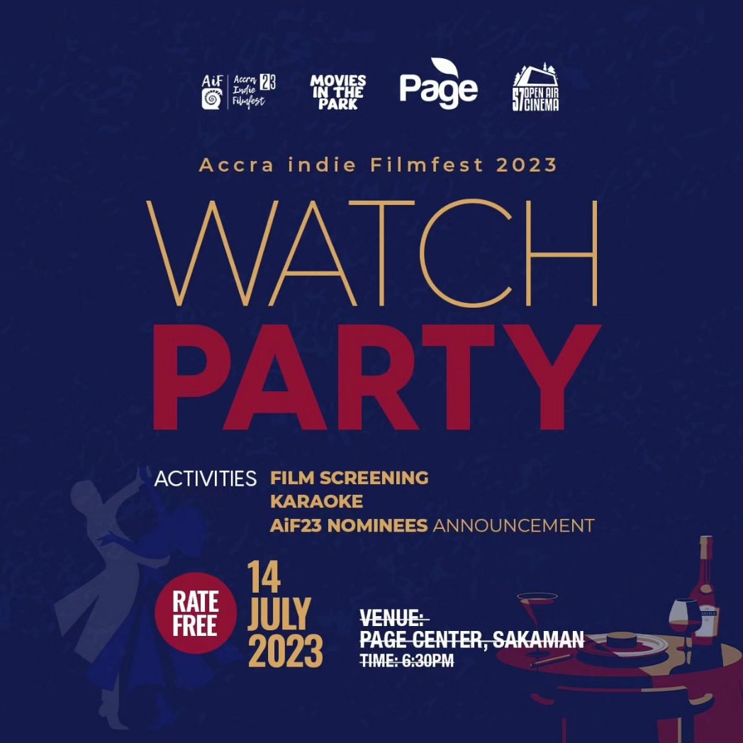 accraindiefilm1's tweet photo. Join us tomorrow with @cinema_57 for an amazing celebration of some of the Ghanaian short films in the past editions of the festival and great atmosphere of music.

DATE: TOMORROW
TIME: 6:30 PM Sharp
RATE: FREE 
VENUE: PAGE CENTER, SAKAMAN

FREE ticket 👇🏾
https://t.co/4RKUusva0A https://t.co/ir7Cl3O8DG