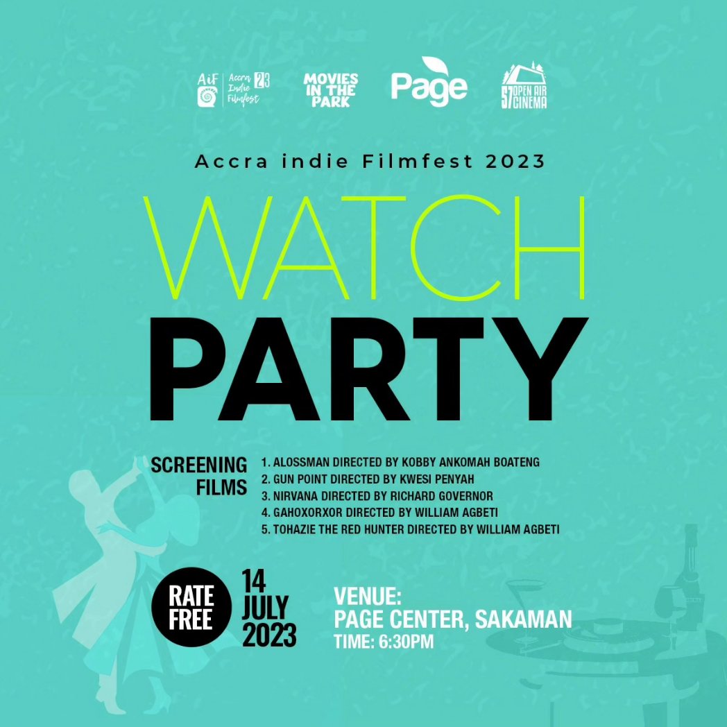 accraindiefilm1's tweet photo. Join us tomorrow with @cinema_57 for an amazing celebration of some of the Ghanaian short films in the past editions of the festival and great atmosphere of music.

DATE: TOMORROW
TIME: 6:30 PM Sharp
RATE: FREE 
VENUE: PAGE CENTER, SAKAMAN

FREE ticket 👇🏾
https://t.co/4RKUusva0A https://t.co/ir7Cl3O8DG