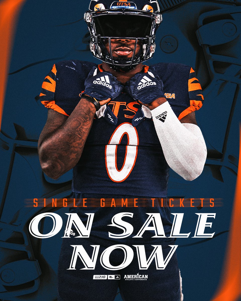 Y'all ready for football season, Roadrunners fans? Single game tickets are on sale 𝙉𝙊𝙒! Read more here 🔗 bit.ly/43osbwc 🎟️ goUTSA.com/FBTix #210TriangleOfToughness #LetsGo210 | #BirdsUp 🤙