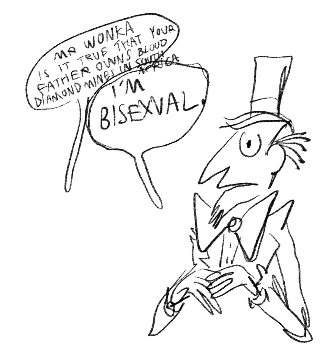 What if the ‘Wonka’ movie was an animated drama (in the style of Sir Quentin Blake) about a toxic creative?