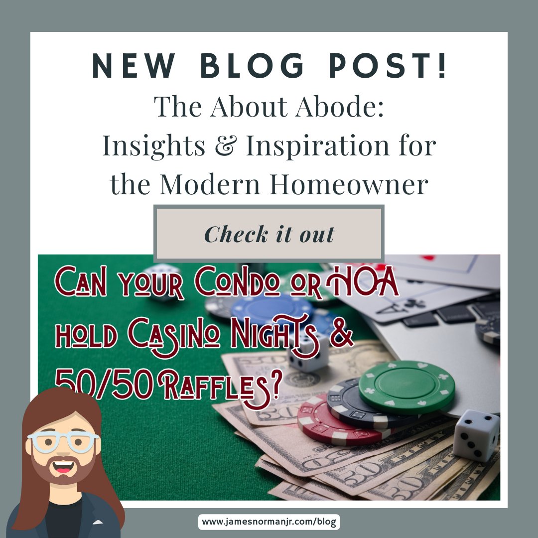 JamesWNormanJr's tweet photo. Discover the legal risks behind hosting Casino Nights and 50/50 Raffles in your Condo or HOA. Avoid unnecessary liability and learn best practices in this must-read article. #HOA #CondoLiving #FundraisingEvents https://t.co/XqKLOAshtP @jameswnormanjr (904) 664-4995 https://t.co/oFFDqLnqqU